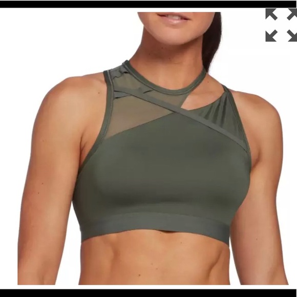 olive green nike sports bra